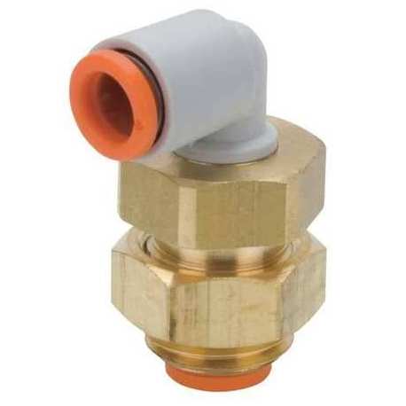 Bulkhead elbow union connector - 3/8PTC