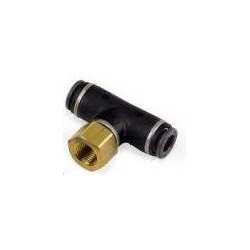 Gauge Tee - 1/4" PTC x 1/4"PTC x 1/8NPTF